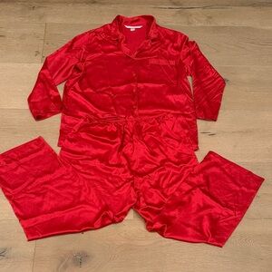 Victoria's Secret Red Satin Pajama Set